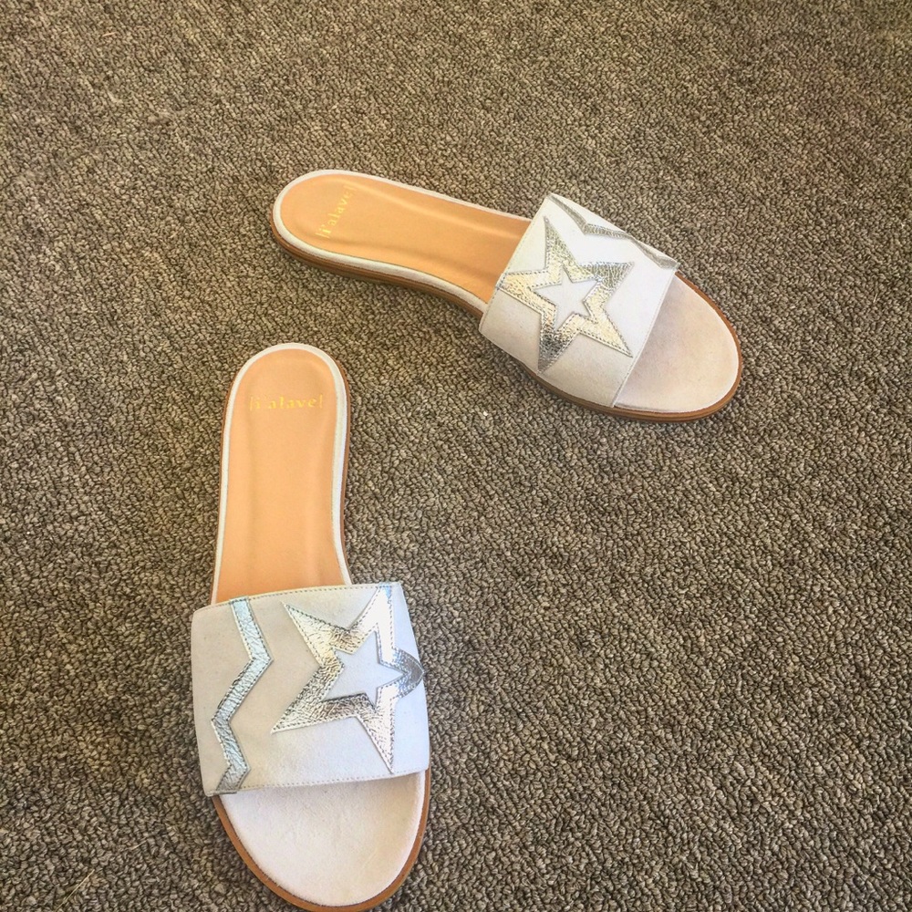 *i’alave* Women suede flat sandals__White_SZ:36-41